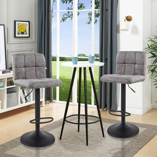 Latitude Run® Amjed Swivel Adjustable Height Bar Stool & Reviews Wayfair